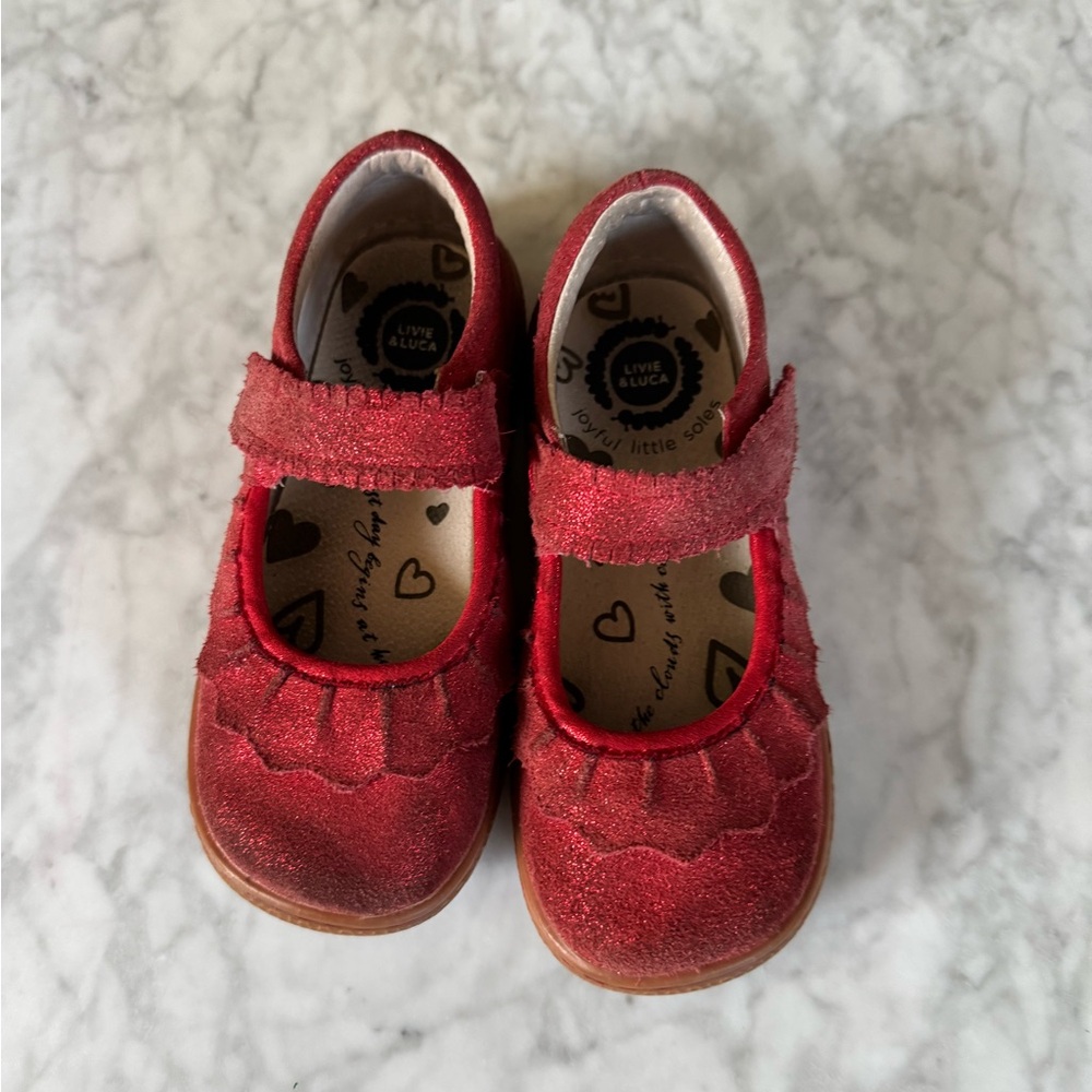 Livie & Luca Sparkling Red Dress Shoes for Kids